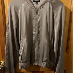 Express Women's Taupe Bomber Jacket